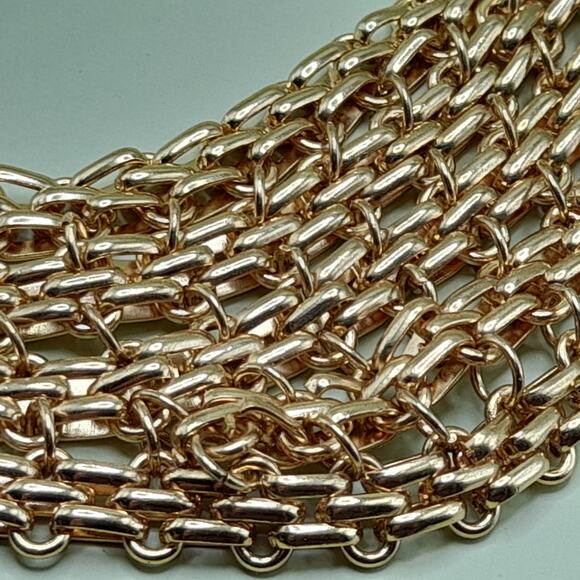 Vintage YOU and I Gold Tone Multi Strand Chain Statement Necklace 21" Collar - Picture 8 of 11